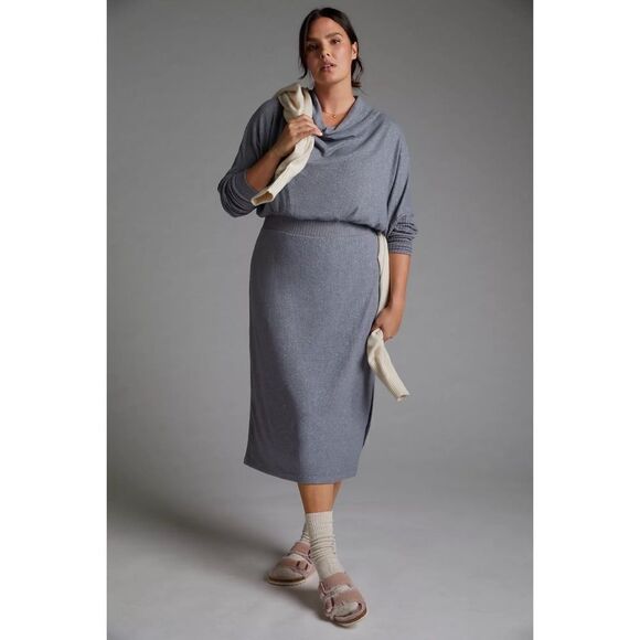 Anthropologie - Daily Practice by Anthropologie Draped Cowl Neck Maxi Dress - Picture 5 of 11